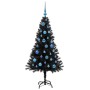 Árbol de Navidad con 150 LED con soporte Negro 150 cm PVC