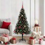 Árbol de Navidad con 150 LED con soporte Negro 150 cm PVC