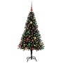 Árbol de Navidad con 150 LED con soporte Negro 150 cm PVC