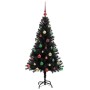 Árbol de Navidad con 150 LED con soporte Negro 150 cm PVC