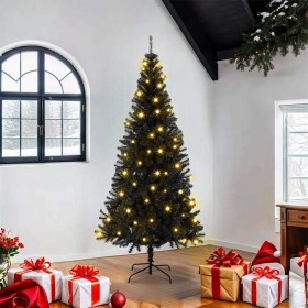 Árbol de Navidad con 300 LED con soporte Negro 180 cm PVC