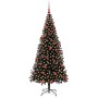 Árbol de Navidad con 300 LED con soporte Negro 180 cm PVC