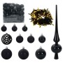 Árbol de Navidad con 300 LED con soporte Negro 180 cm PVC
