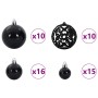 Árbol de Navidad con 300 LED con soporte Negro 180 cm PVC