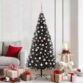 Árbol de Navidad con 300 LED con soporte Negro 180 cm PVC