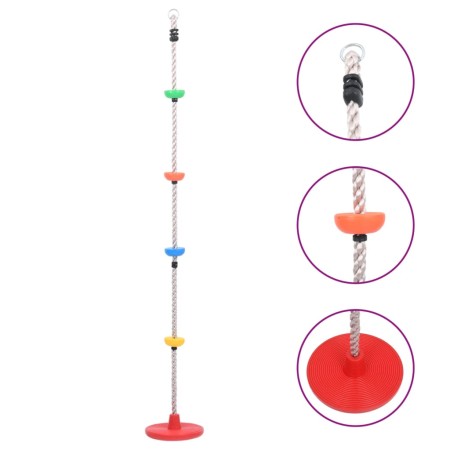 Climbing rope with platforms and disc 200 cm by vidaXL, Swings and seesaws - Ref: Foro24-93152, Price: 59,77 €, Discount: %