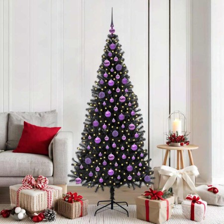 Árbol de Navidad con 300 LED con soporte Negro 180 cm PVC