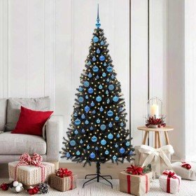 Árbol de Navidad con 300 LED con soporte Negro 180 cm PVC