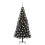 Árbol de Navidad con 300 LED con soporte Negro 210 cm PVC