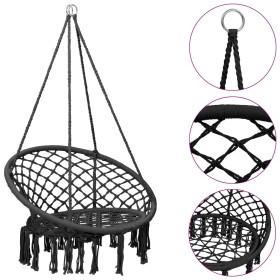 Hanging hammock swing chair 80 cm anthracite by vidaXL, Swings and seesaws - Ref: Foro24-93156, Price: 65,23 €, Discount: %