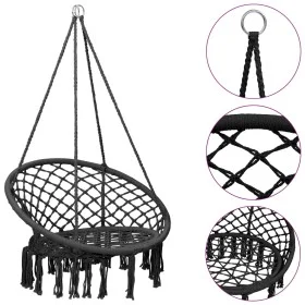 Hanging hammock swing chair 80 cm anthracite by vidaXL, Swings and seesaws - Ref: Foro24-93156, Price: 64,18 €, Discount: %