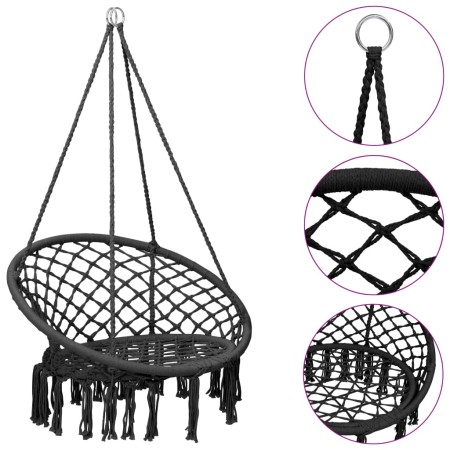 Hängesessel Schaukel Hängematte 80 cm anthrazit von vidaXL, Schaukeln und Wippen - Ref: Foro24-93156, Preis: 65,23 €, Rabatt: %