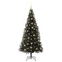 Árbol de Navidad con 300 LED con soporte Negro 210 cm PVC