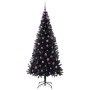 Árbol de Navidad con 300 LED con soporte Negro 210 cm PVC