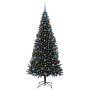 Árbol de Navidad con 300 LED con soporte Negro 210 cm PVC