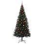 Árbol de Navidad con 300 LED con soporte Negro 210 cm PVC