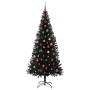 Árbol de Navidad con 300 LED con soporte Negro 210 cm PVC