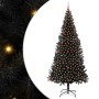 Árbol de Navidad con 300 LED con soporte Negro 240 cm PVC