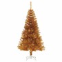 Árbol de Navidad con 150 LED con soporte Dorado 120 cm PET