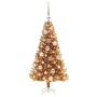 Árbol de Navidad con 150 LED con soporte Dorado 120 cm PET