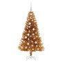 Árbol de Navidad con 150 LED con soporte Dorado 120 cm PET