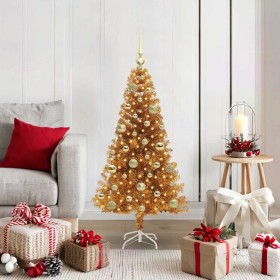 Árbol de Navidad con 150 LED con soporte Dorado 120 cm PET