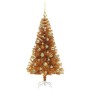 Árbol de Navidad con 150 LED con soporte Dorado 120 cm PET