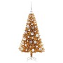 Árbol de Navidad con 150 LED con soporte Dorado 120 cm PET
