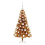 Árbol de Navidad con 150 LED con soporte Dorado 120 cm PET