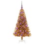 Árbol de Navidad con 150 LED con soporte Dorado 120 cm PET