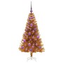 Árbol de Navidad con 150 LED con soporte Dorado 120 cm PET