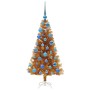 Árbol de Navidad con 150 LED con soporte Dorado 120 cm PET