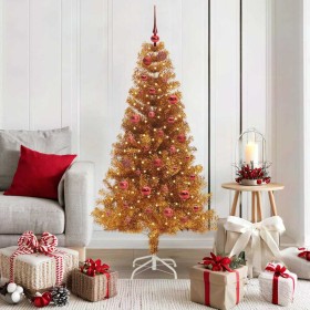 Árbol de Navidad con 150 LED con soporte Dorado 150 cm PET