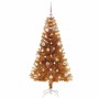 Árbol de Navidad con 150 LED con soporte Dorado 150 cm PET
