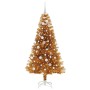 Árbol de Navidad con 150 LED con soporte Dorado 150 cm PET