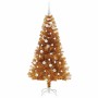 Árbol de Navidad con 150 LED con soporte Dorado 150 cm PET