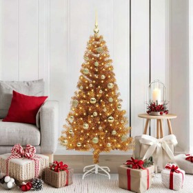 Árbol de Navidad con 150 LED con soporte Dorado 150 cm PET