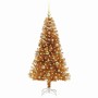Árbol de Navidad con 150 LED con soporte Dorado 150 cm PET