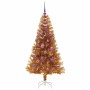 Árbol de Navidad con 150 LED con soporte Dorado 150 cm PET