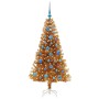 Árbol de Navidad con 150 LED con soporte Dorado 150 cm PET