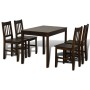 Esstisch und 4 braune Holzstühle von vidaXL, Möbelsets für Küchen und Esszimmer - Ref: Foro24-241221, Preis: 280,78 €, Rabatt: %