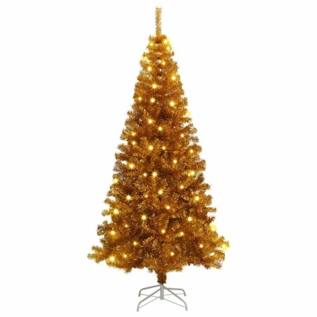 Árbol de Navidad con 300 LED con soporte Dorado 180 cm PET
