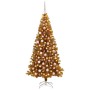 Árbol de Navidad con 300 LED con soporte Dorado 180 cm PET