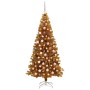 Árbol de Navidad con 300 LED con soporte Dorado 180 cm PET