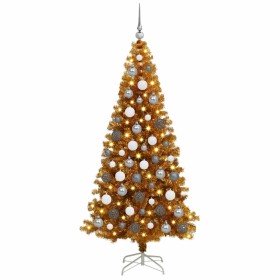 Árbol de Navidad con 300 LED con soporte Dorado 180 cm PET