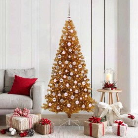 Árbol de Navidad con 300 LED con soporte Dorado 180 cm PET