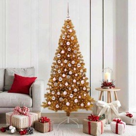Árbol de Navidad con 300 LED con soporte Dorado 180 cm PET