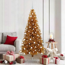 Árbol de Navidad con 300 LED con soporte Dorado 180 cm PET