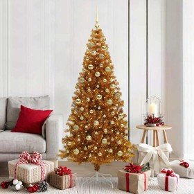 Árbol de Navidad con 300 LED con soporte Dorado 180 cm PET