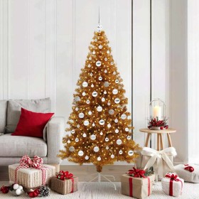 Árbol de Navidad con 300 LED con soporte Dorado 180 cm PET